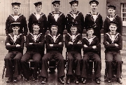 Percy Fabien at <i>HMS Victory</i> barracks, Portsmouth in November, 1939 (3rd from left, back row)